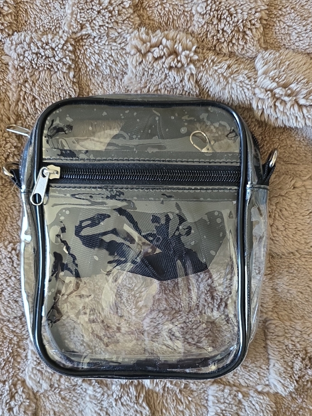 Clear Black Trim Crossbody Bag - Minimal PVC Organizer